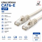 CABLE RESEAU CAT6-E UTP 1M  BXY