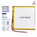 BATTERIE TAP CIDA 32100100 2 FIL 3,7V 6000MAH ( size 95mm*105mm )