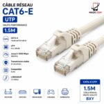 CABLE RESEAU CAT6-E UTP 2.0M 1.5 M BXY