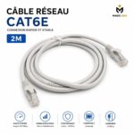 CABLE RESEAU CAT6-E UTP 2.0M 2M BXY