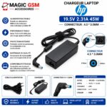 CHARGEUR LAPTOP HP 19.5V / 2.31A  4.5*3.0MM