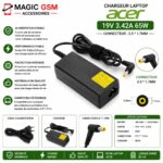 CHARGEUR LAPTOP ACER 19V 3.42A 5.5*1.7 MM