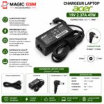 CHARGEUR LAPTOP ACER 19V 2.37A 5.5*1.7MM / 1861