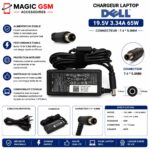 CHARGEUR LAPTOP DELL 19.5V 3.34A 7.4*5.0MM °°°°