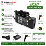 CHARGEUR LAPTOP ACER 19V 4.74A 5.5*1.7MM