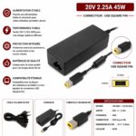 CHARGEUR LAPTOP LENOVO 20V 2.25A USB PIN