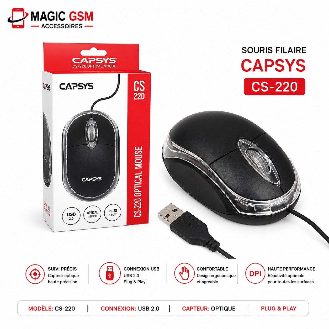 CS220 SOURIS FILL CAPSYS CS-220 SP - Image 1