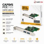 CARTE USB 3.0 2 PORT PCI-E CAPSYS - PCE720